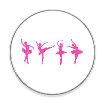 Ballett Ballett - Runder Kühlschrankmagnet - Weiß - Vorne
