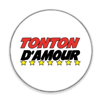 TONTON d"amour - Magnet rond - blanc - Devant