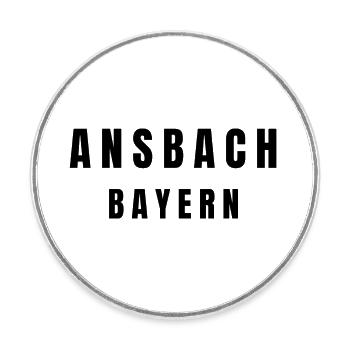 Ansbach Bayern - Runder Kühlschrankmagnet - Weiß - Vorne