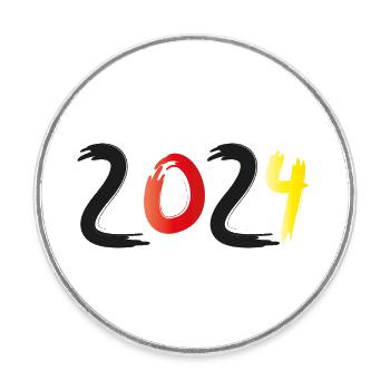 2024 - Runder Kühlschrankmagnet - Weiß - Vorne