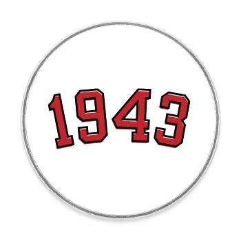 Jahrgang Sport 1943 - Runder Kühlschrankmagnet - Weiß - Vorne