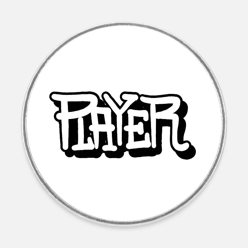 Player Tag - Runder Kühlschrankmagnet - Weiß
