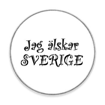 J’adore la Suède - Magnet rond - blanc - Devant