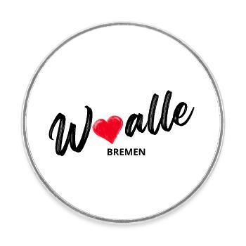 Walle - Bremen - Runder Kühlschrankmagnet - Weiß - Vorne