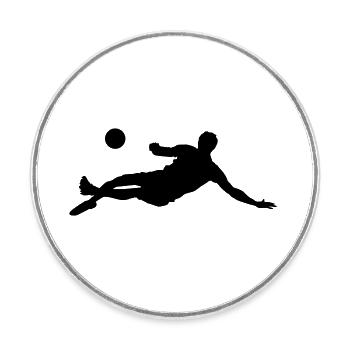 Soccer Players - Round  fridge magnet - white - Front