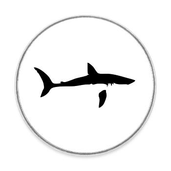 shark shark shark - Round  fridge magnet - white - Front