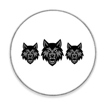 Wolf Kopf Gruppe Rudel - Runder Kühlschrankmagnet - Weiß - Vorne