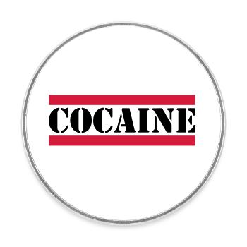 cocaine lettering with red lines - Round  fridge magnet - white - Front