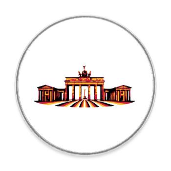 Brandenburger Tor (Berlin / Deutschland) - Runder Kühlschrankmagnet - Weiß - Vorne