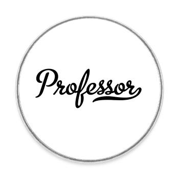 Professeur - Magnet rond - blanc - Devant