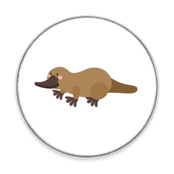 platypus - Round  fridge magnet - white - Front