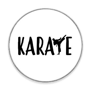 Karate - Karateka - Runder Kühlschrankmagnet - Weiß - Vorne