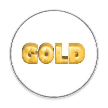 Gold gold Barres de police de texte Gold - Magnet rond - blanc - Devant