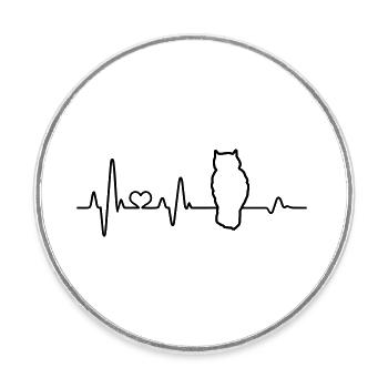Owl Heartbeat Owl Lovers Forest Animal Owl - Round  fridge magnet - white - Front