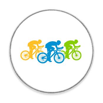 Fahrrad Team Triathlon - Runder Kühlschrankmagnet - Weiß - Vorne