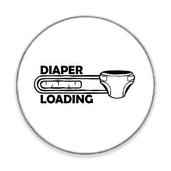 Windel Diaper Loading - Round  fridge magnet - white - Front