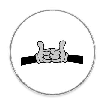 Fist Pump Thumbs up - Round  fridge magnet - white - Front
