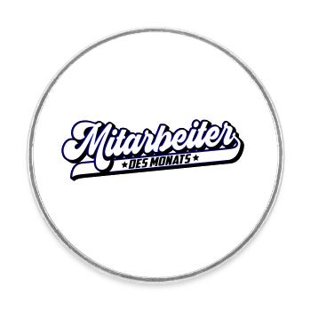 Mitarbeiter des Monat | Farben änderbar - Runder Kühlschrankmagnet - Weiß - Vorne