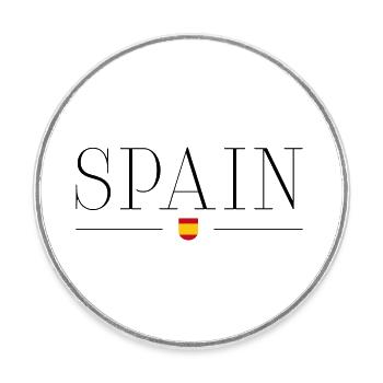 Spanien - Runder Kühlschrankmagnet - Weiß - Vorne