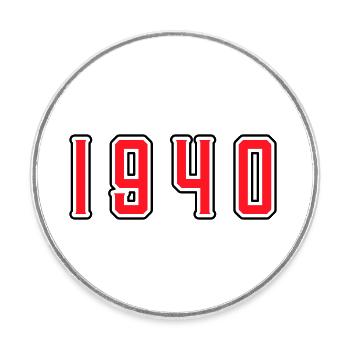 1940 year birthday - Round  fridge magnet - white - Front