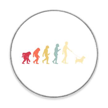 Australian Terrier - Runder Kühlschrankmagnet - Weiß - Vorne