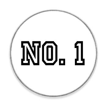 Nummer 1 - Runder Kühlschrankmagnet - Weiß - Vorne