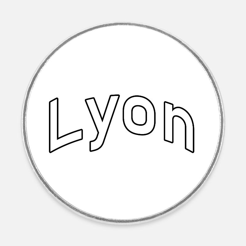 Lyon - Magnet rond - blanc