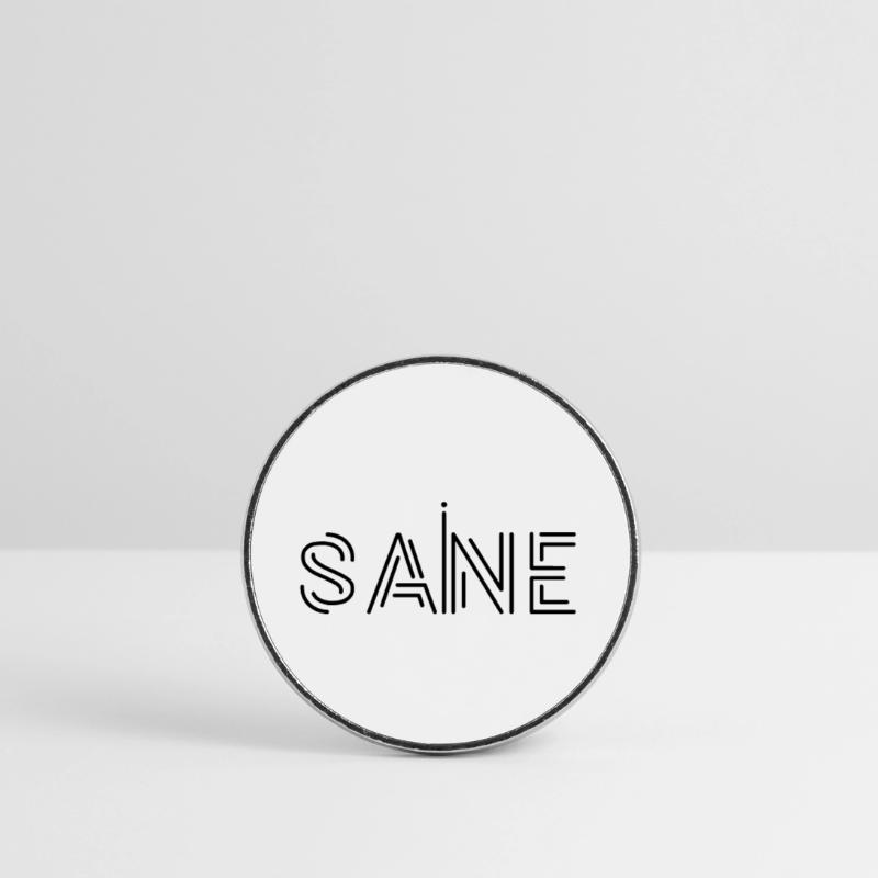 Conception de logo de texte « sain », texte imprimable, déclaration Magnet rond