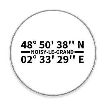 Noisy-le-Grand coordinates - Round  fridge magnet - white - Front