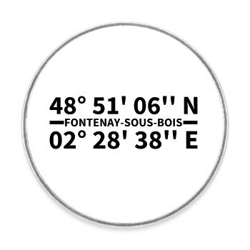 Fontenay-sous-Bois Koordinaten - Runder Kühlschrankmagnet - Weiß - Vorne