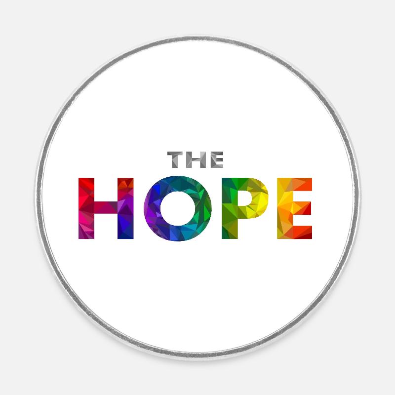 The Hope - Round  fridge magnet - white