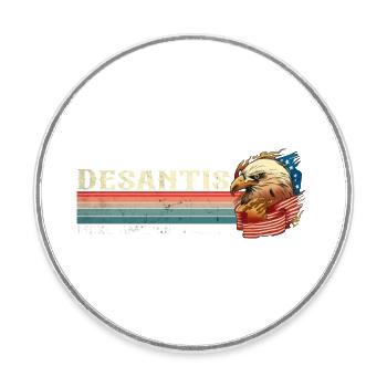 Vintage Distressed Desantis 2024 Wahl - Runder Kühlschrankmagnet - Weiß - Vorne