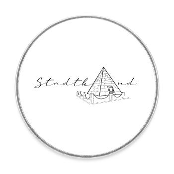 Stadtkind Karlsruhe / Souvenir Karlsruhe - Round  fridge magnet - white - Front