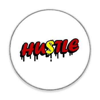Hustle Quota - Round  fridge magnet - white - Front