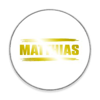 Matthias - Runder Kühlschrankmagnet - Weiß - Vorne