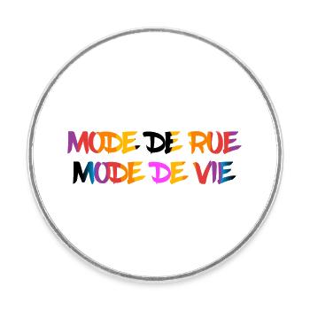 mode de rue - Magnet rond - blanc - Devant