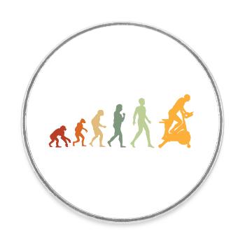 Die Evolution des Bodybuildings Gym Fitness - Runder Kühlschrankmagnet - Weiß - Vorne