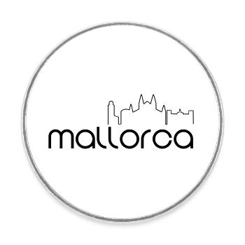 Mallorca - Runder Kühlschrankmagnet - Weiß - Vorne