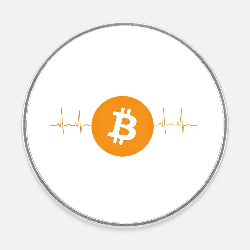 Bitcoin Heartbeat - Magnet rond - blanc