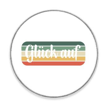 Glück auf Gruß - Runder Kühlschrankmagnet - Weiß - Vorne