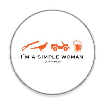 Simple Woman Beer - Runder Kühlschrankmagnet - Weiß - Vorne