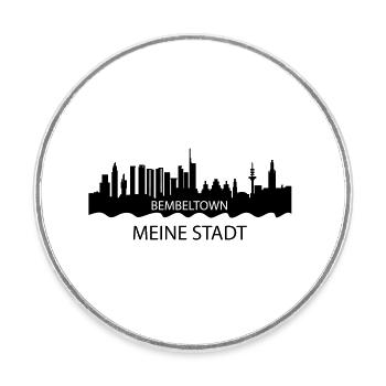 MeineStadt #FrankfurtamMain #069 - Runder Kühlschrankmagnet - Weiß - Vorne