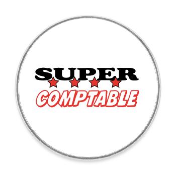 SUPER COMPTABLE - Magnet rond - blanc - Devant