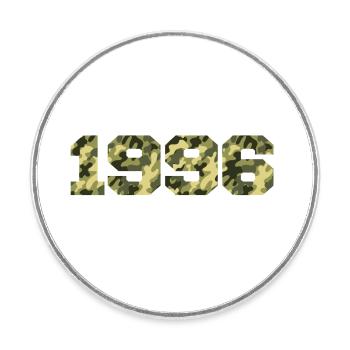 Cadeau d’anniversaire 1996 Vintage 1996 Army - Magnet rond - blanc - Devant