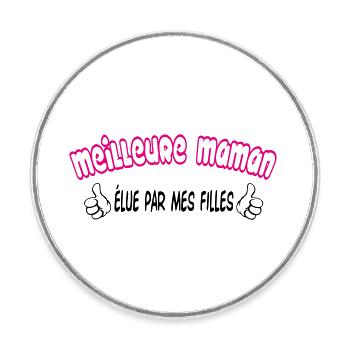 MEILLEURe maman - Magnet rond - blanc - Devant