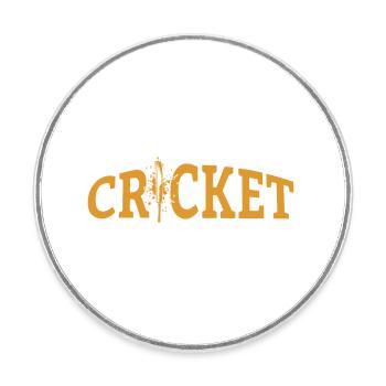 Cricket Lettering with Bat - Kricket - Runder Kühlschrankmagnet - Weiß - Vorne
