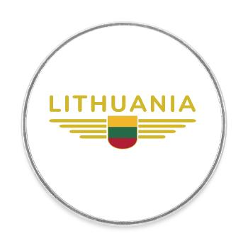 Lithuania T-Shirt – Pride and Style - Round  fridge magnet - white - Front