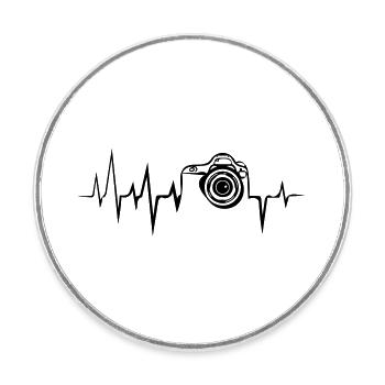 durée de vie de l'appareil photo - Magnet rond - blanc - Devant
