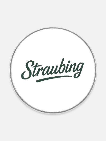 Straubing - Runder Kühlschrankmagnet - Weiß