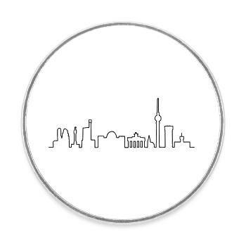 Skyline of Berlin - Round  fridge magnet - white - Front